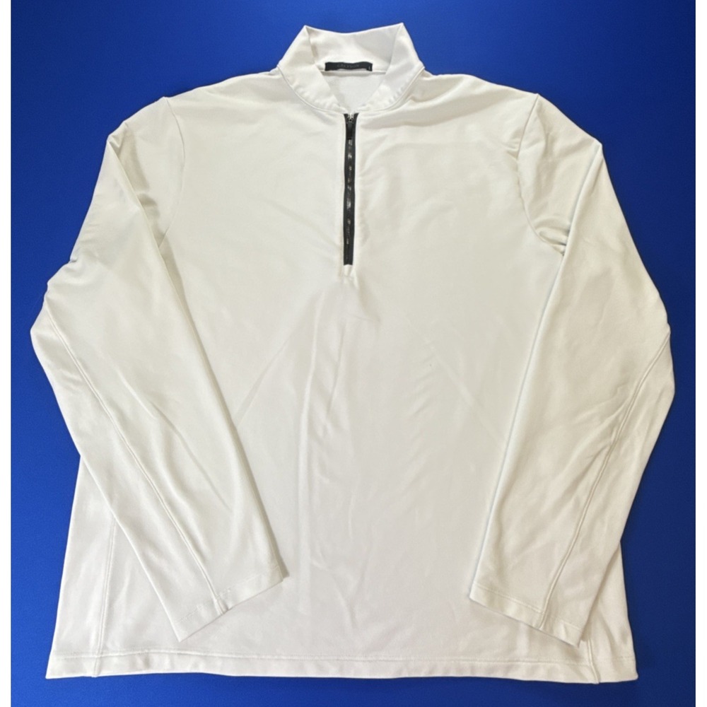 Greyson Pullover Mens L White 1/4 Zip Golf Performance Lightweight Long Sleeve